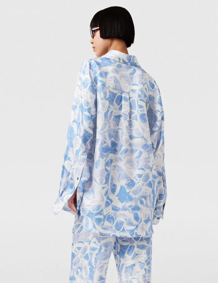 Stella McCartney Shirts And Tops Women Sunglasses Print LongSleeve Shirt Blue Stella McCartney Shirts And Tops Women Sunglasses Print LongSleeve Shirt Blue
