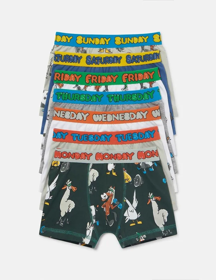 Stella McCartney Shoes And Accessories Kids 7 Pack Of Farmyard Printed Boxers Multicolour Stella McCartney Shoes And Accessories Kids 7 Pack Of Farmyard Printed Boxers Multicolour