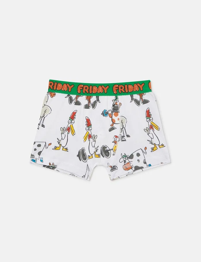 Stella McCartney Shoes And Accessories Kids 7 Pack Of Farmyard Printed Boxers Multicolour Stella McCartney Shoes And Accessories Kids 7 Pack Of Farmyard Printed Boxers Multicolour