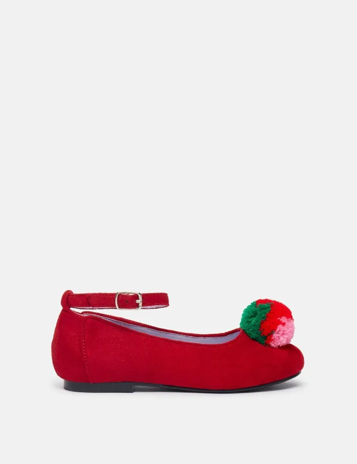Stella McCartney Shoes And Bags Kids Fluffy Fruit Tassel Ballet Flats Red