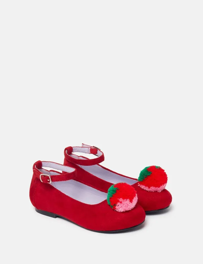 Stella McCartney Shoes And Bags Kids Fluffy Fruit Tassel Ballet Flats Red Stella McCartney Shoes And Bags Kids Fluffy Fruit Tassel Ballet Flats Red