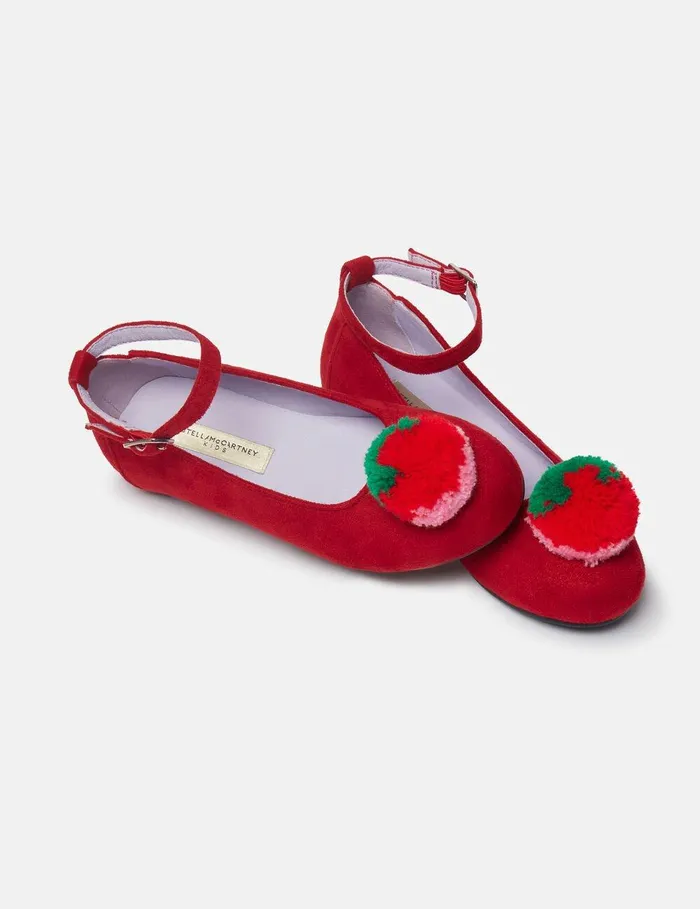 Stella McCartney Shoes And Bags Kids Fluffy Fruit Tassel Ballet Flats Red Stella McCartney Shoes And Bags Kids Fluffy Fruit Tassel Ballet Flats Red