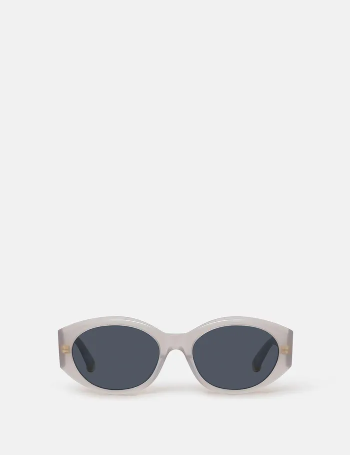 Stella McCartney Sunglasses Women Falabella Oval Sunglasses Translucent Pearl
