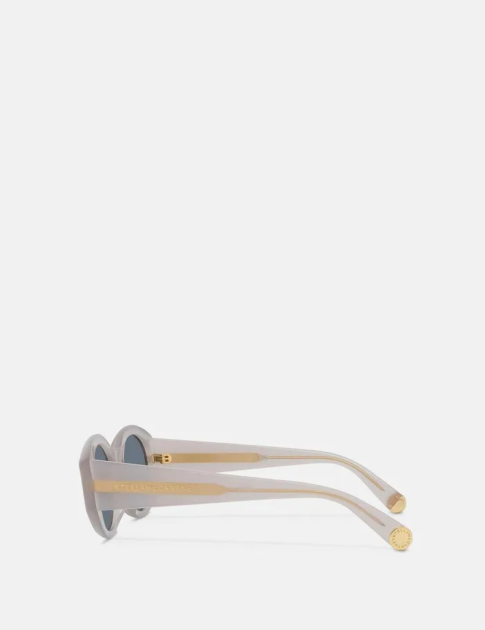 Stella McCartney Sunglasses Women Falabella Oval Sunglasses Translucent Pearl Stella McCartney Sunglasses Women Falabella Oval Sunglasses Translucent Pearl