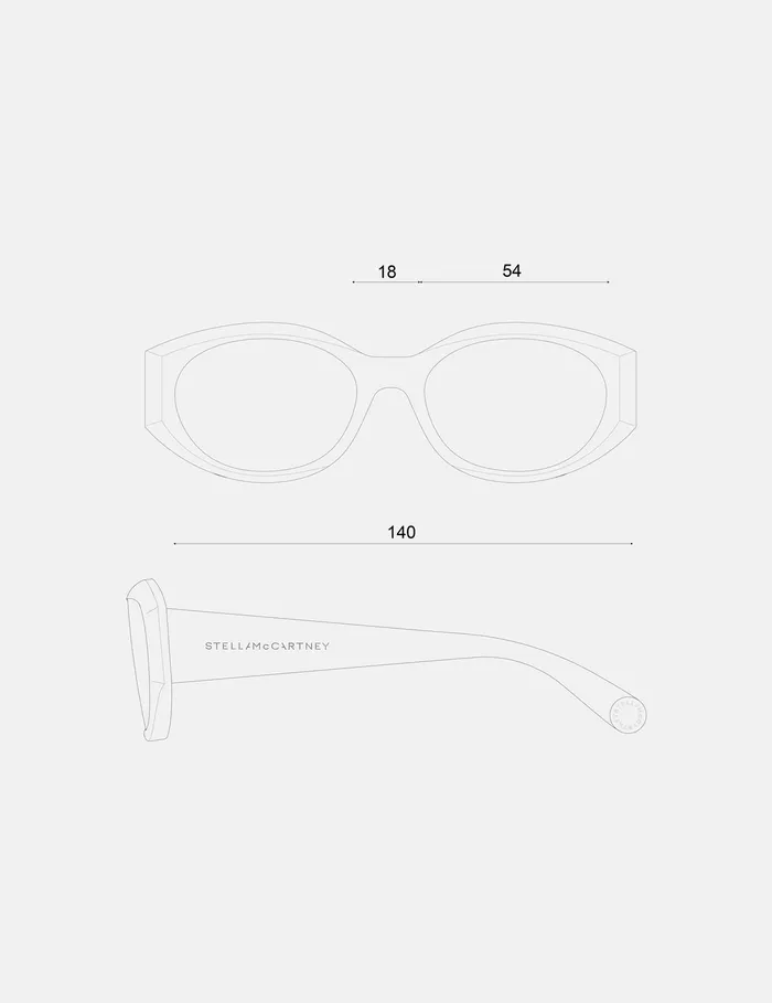 Stella McCartney Sunglasses Women Falabella Oval Sunglasses Translucent Pearl Stella McCartney Sunglasses Women Falabella Oval Sunglasses Translucent Pearl