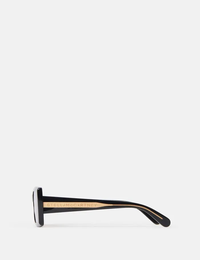 Stella McCartney Sunglasses Women LogoEngraved Rectangular Sunglasses Black Stella McCartney Sunglasses Women LogoEngraved Rectangular Sunglasses Black