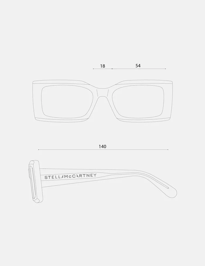 Stella McCartney Sunglasses Women LogoEngraved Rectangular Sunglasses Black Stella McCartney Sunglasses Women LogoEngraved Rectangular Sunglasses Black