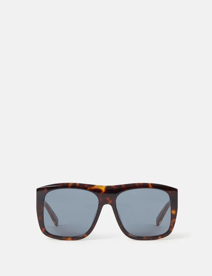 Stella McCartney Sunglasses Women StraightEdge Square Sunglasses Glossy Dark Havana