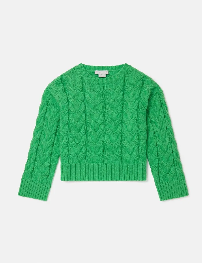 Stella McCartney Sweaters and Cardigans Kids Cable Knit Sweater Green