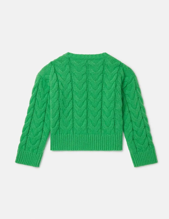 Stella McCartney Sweaters and Cardigans Kids Cable Knit Sweater Green Stella McCartney Sweaters and Cardigans Kids Cable Knit Sweater Green