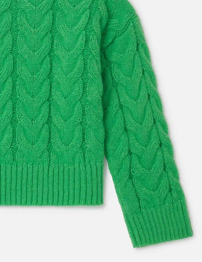 Stella McCartney Sweaters and Cardigans Kids Cable Knit Sweater Green Stella McCartney Sweaters and Cardigans Kids Cable Knit Sweater Green