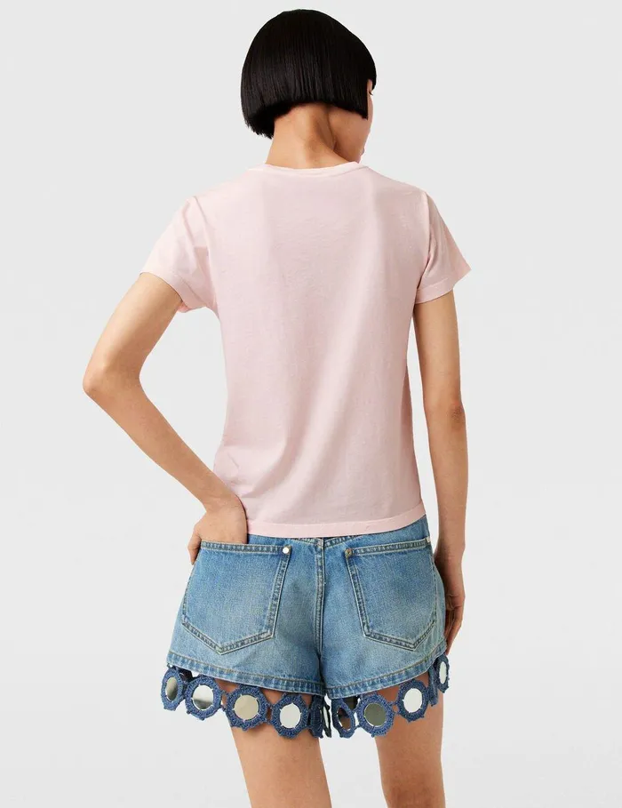 Stella McCartney Sweatshirts And TShirts Women Seashell Crewneck TShirt Light Pink Stella McCartney Sweatshirts And TShirts Women Seashell Crewneck TShirt Light Pink