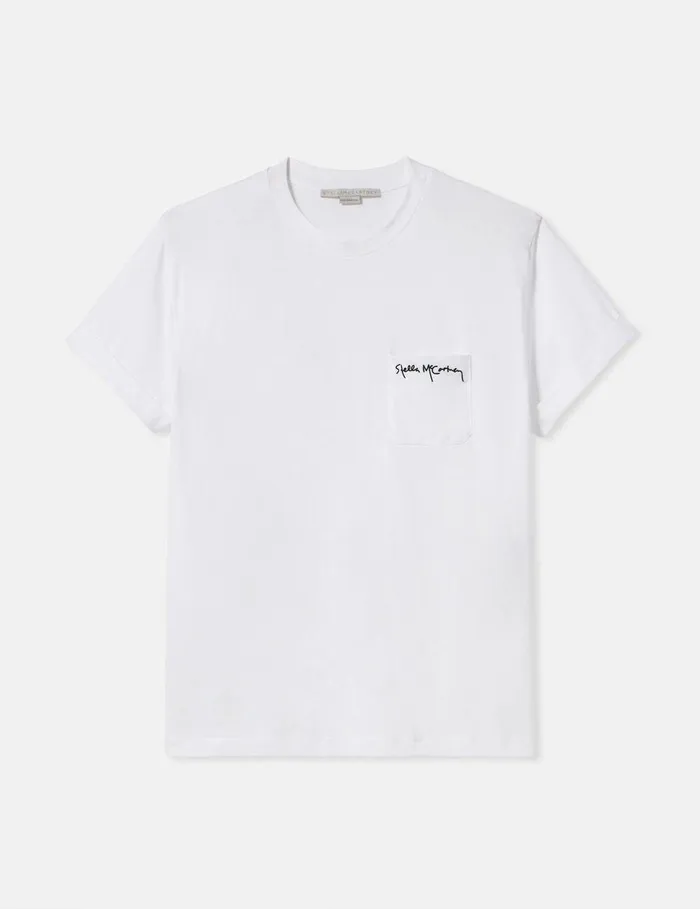 Stella McCartney Sweatshirts And TShirts Women Stella Logo Heart Embroidery TShirt White