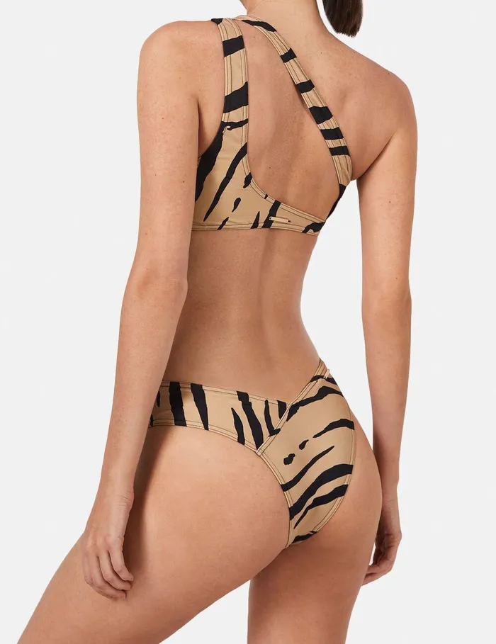 Stella McCartney Swimwear Women Zebra Print Bikini Briefs Camelblack Stella McCartney Swimwear Women Zebra Print Bikini Briefs Camelblack