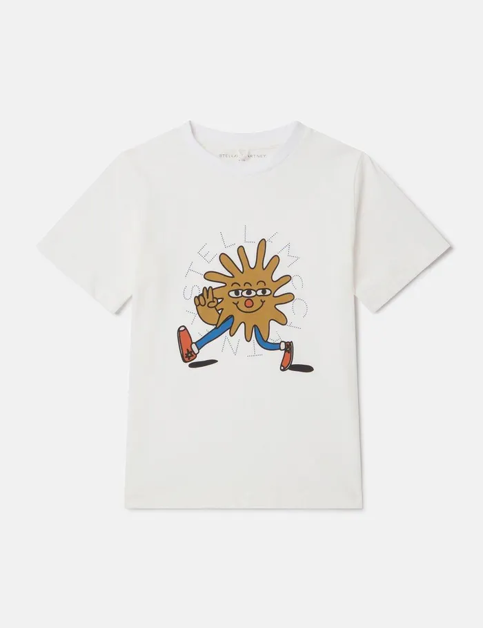 Stella McCartney TShirts And Sweatshirt Kids Cosmic Cowboy Graphic Logo TShirt Ivory