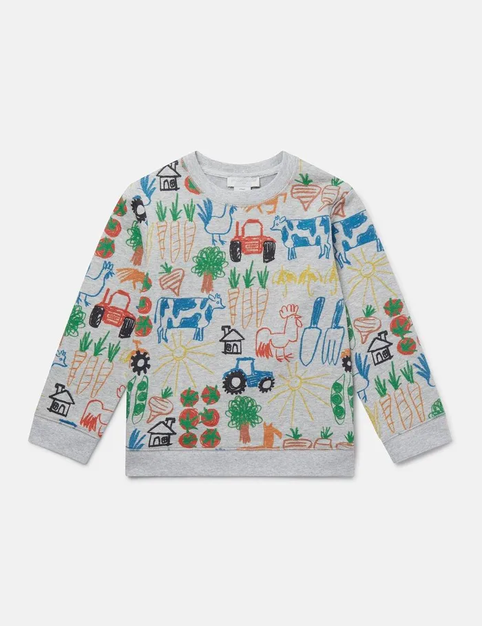 Stella McCartney TShirts And Sweatshirt Kids Farmyard Print Sweatshirt Multicolour