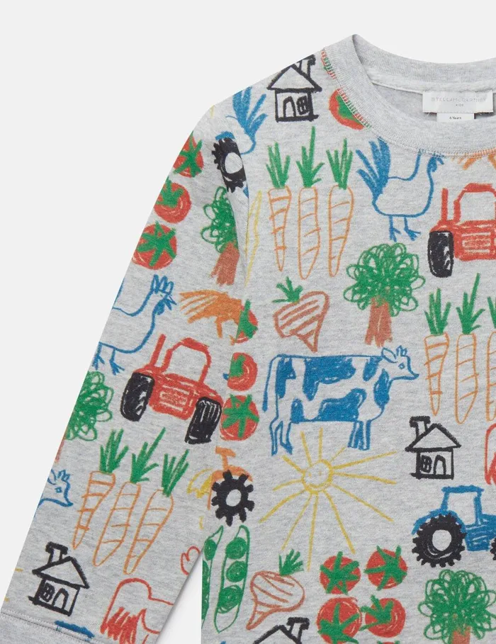 Stella McCartney TShirts And Sweatshirt Kids Farmyard Print Sweatshirt Multicolour Stella McCartney TShirts And Sweatshirt Kids Farmyard Print Sweatshirt Multicolour