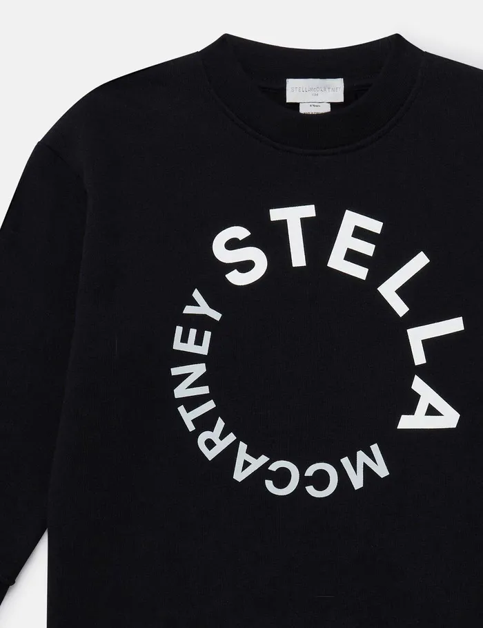 Stella McCartney TShirts And Sweatshirt Kids Logo Graphic LongSleeve Sweatshirt Black