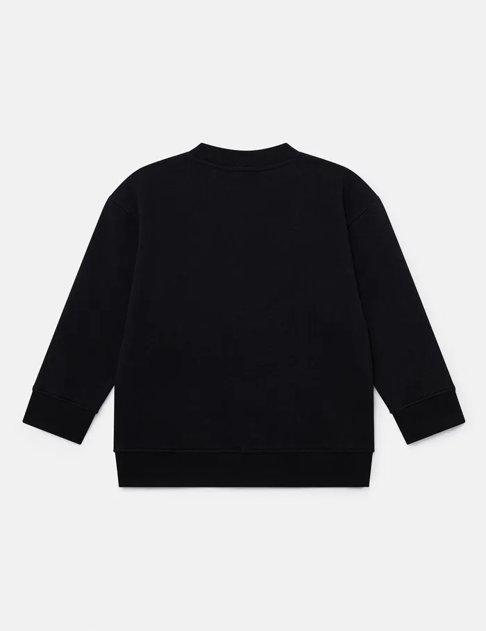 Stella McCartney TShirts And Sweatshirt Kids Logo Graphic LongSleeve Sweatshirt Black