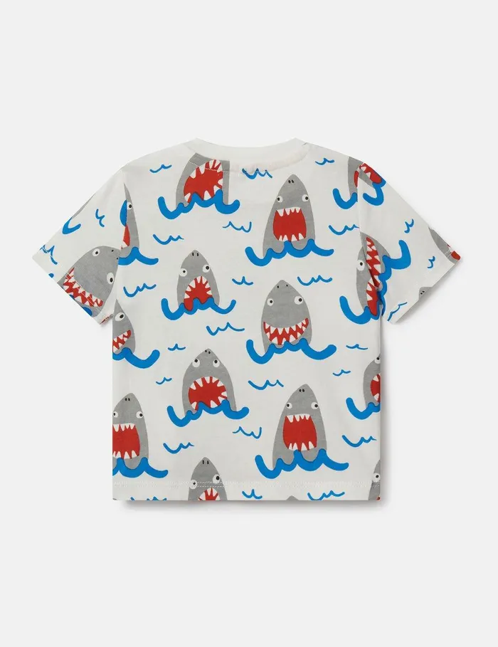 Stella McCartney TShirts And Sweatshirt Kids Shark Print TShirt Ivory Stella McCartney TShirts And Sweatshirt Kids Shark Print TShirt Ivory