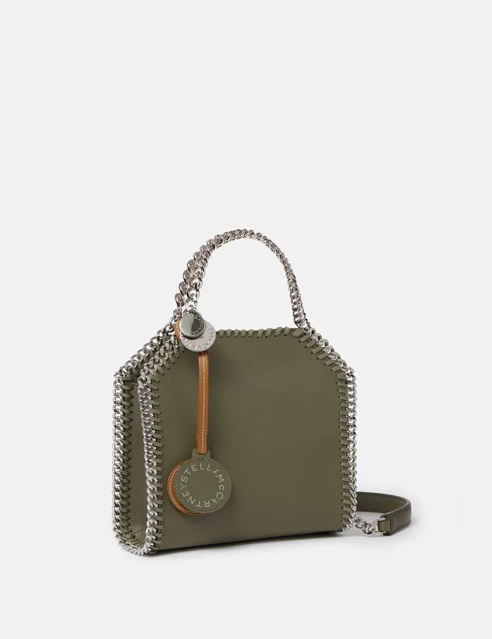 Stella McCartney TopHandle Bags Women Falabella Tiny Tote Bag Khaki Green Stella McCartney TopHandle Bags Women Falabella Tiny Tote Bag Khaki Green