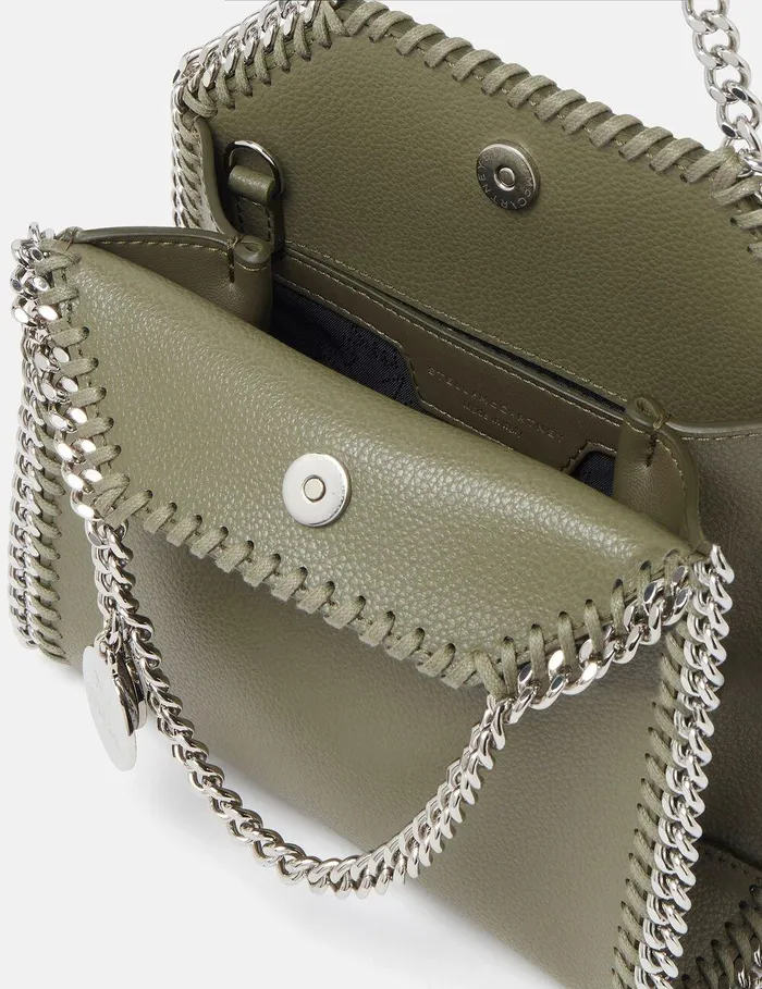 Stella McCartney TopHandle Bags Women Falabella Tiny Tote Bag Khaki Green Stella McCartney TopHandle Bags Women Falabella Tiny Tote Bag Khaki Green