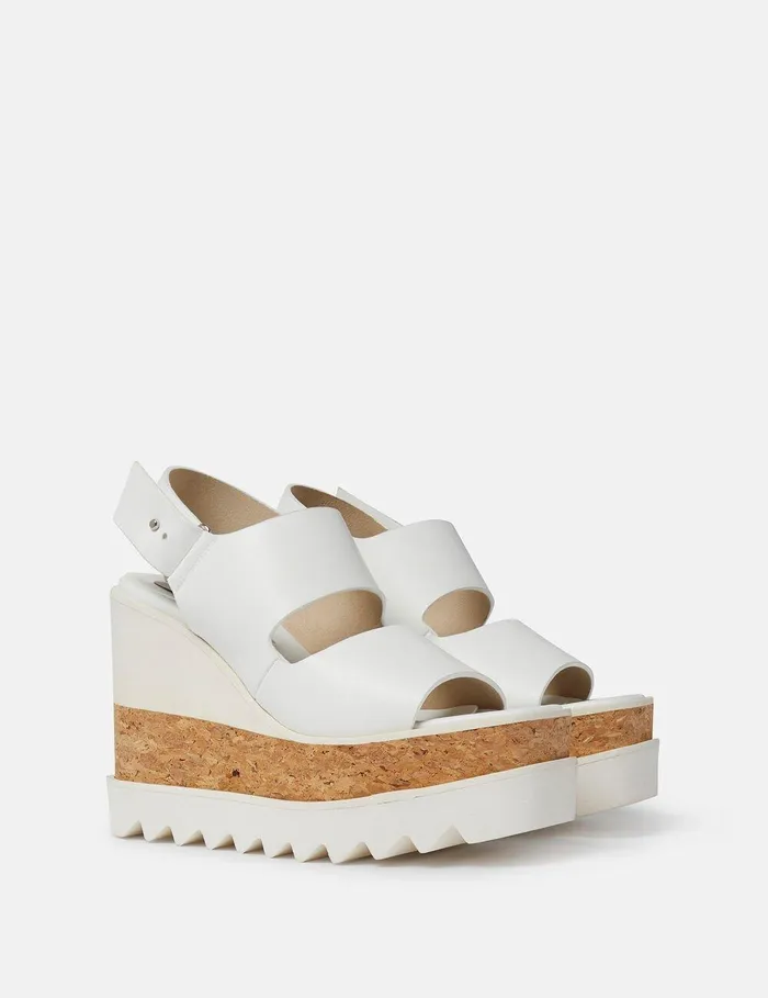 Stella McCartney Wedges Women Elyse Alter Mat Platform Sandals Pure White Stella McCartney Wedges Women Elyse Alter Mat Platform Sandals Pure White