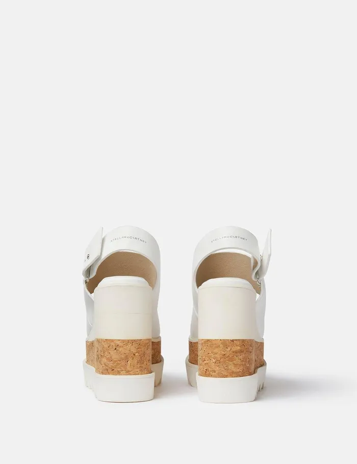 Stella McCartney Wedges Women Elyse Alter Mat Platform Sandals Pure White Stella McCartney Wedges Women Elyse Alter Mat Platform Sandals Pure White