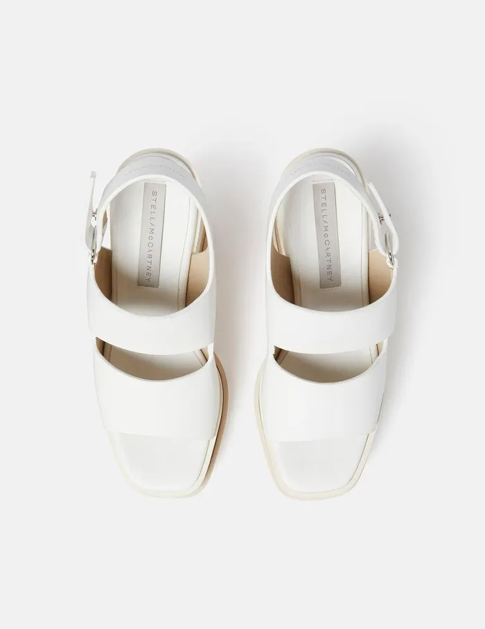 Stella McCartney Wedges Women Elyse Alter Mat Platform Sandals Pure White Stella McCartney Wedges Women Elyse Alter Mat Platform Sandals Pure White
