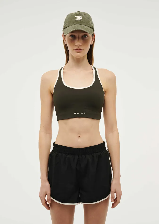 STELLAR SPORTS BRA IN FOREST NIGHT WHISPER WHITE ActiveLite PE Nation Women