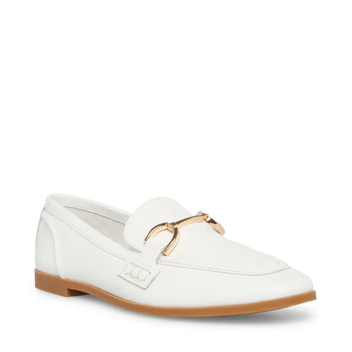 Steve Madden Carrine White Leather Womens Flats Steve Madden Carrine White Leather Womens Flats