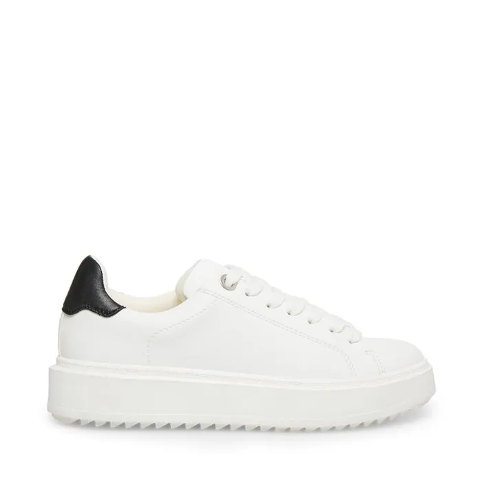 Steve Madden Catcher White Black Womens Sneakers