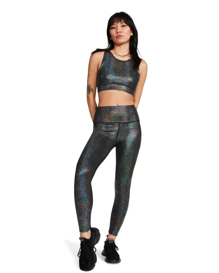 Steve Madden Iridescent Legging Black Womens Lounge and Active