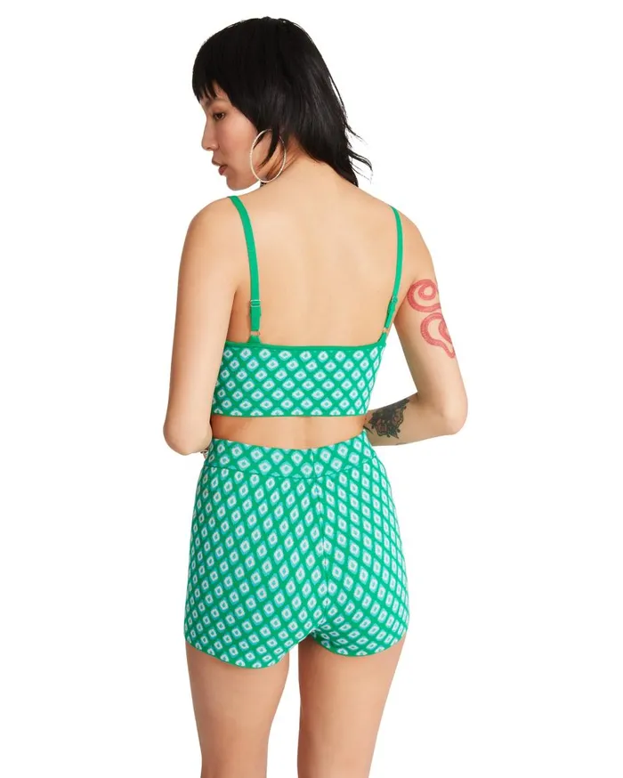 Steve Madden Knit Crop Set Green Womens Bottoms
