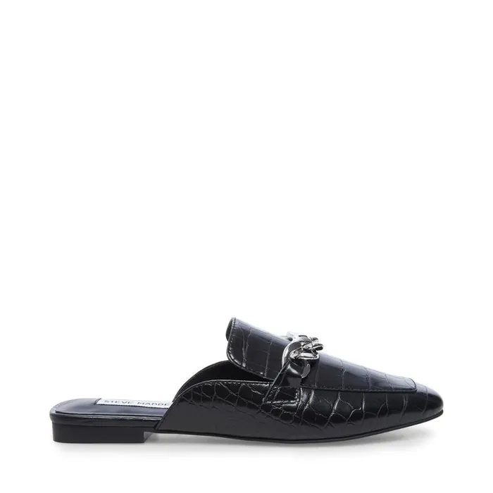 Steve Madden Kylo Black Crocodile Womens Flats