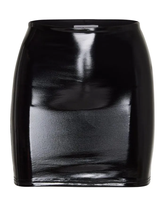 Steve Madden Liquid Vinyl Mini Skirt Black Womens Bottoms Steve Madden Liquid Vinyl Mini Skirt Black Womens Bottoms