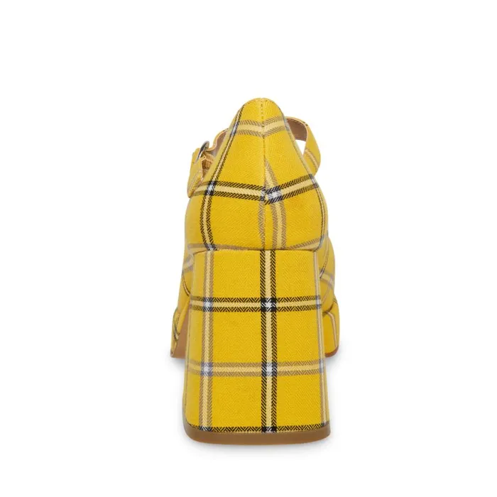 Steve Madden Mingle Yellow Plaid Womens Loafers