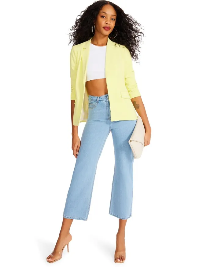 Steve Madden Neon Blazer Yellow Womens Jackets and Coats