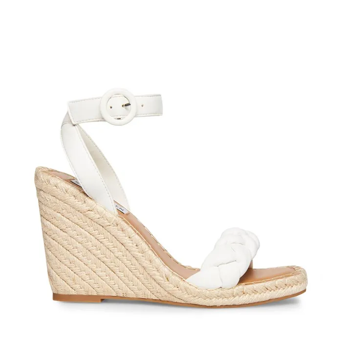 Steve Madden Novah White Womens Wedges
