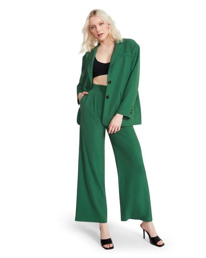 Steve Madden Oversized Blazer Green Womens Jackets and Coats