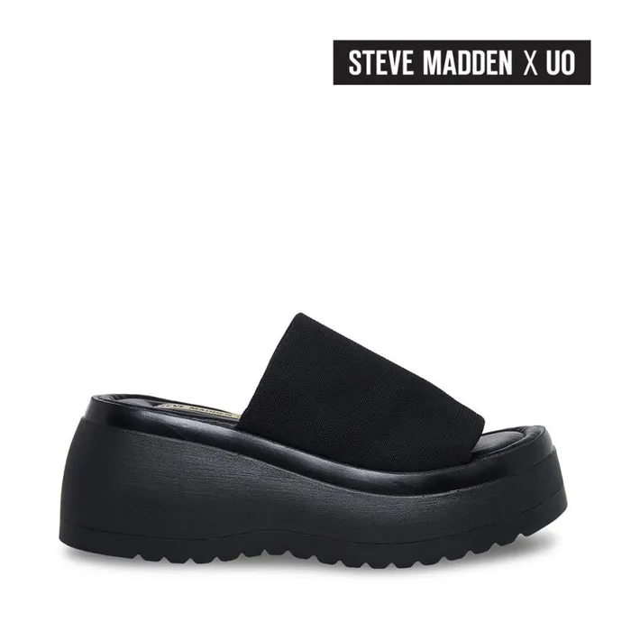 Steve Madden Scrunchy Black Womens Sandals