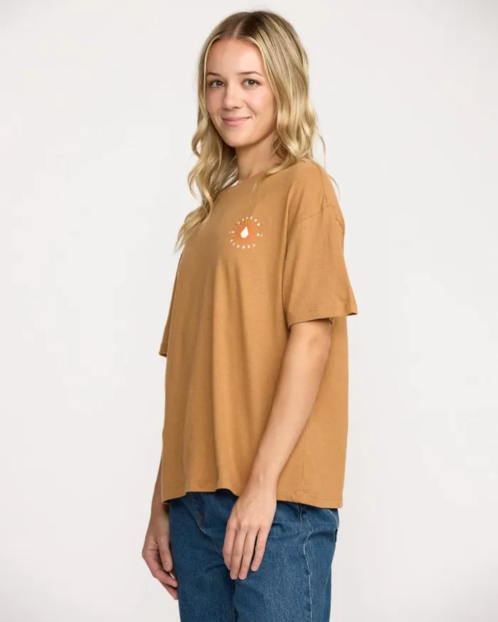 Stone Dream Boyfriend Tee 8211 Vintage Brown Womens Volcom Tops