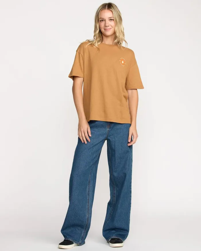 Stone Dream Boyfriend Tee 8211 Vintage Brown Womens Volcom Tops