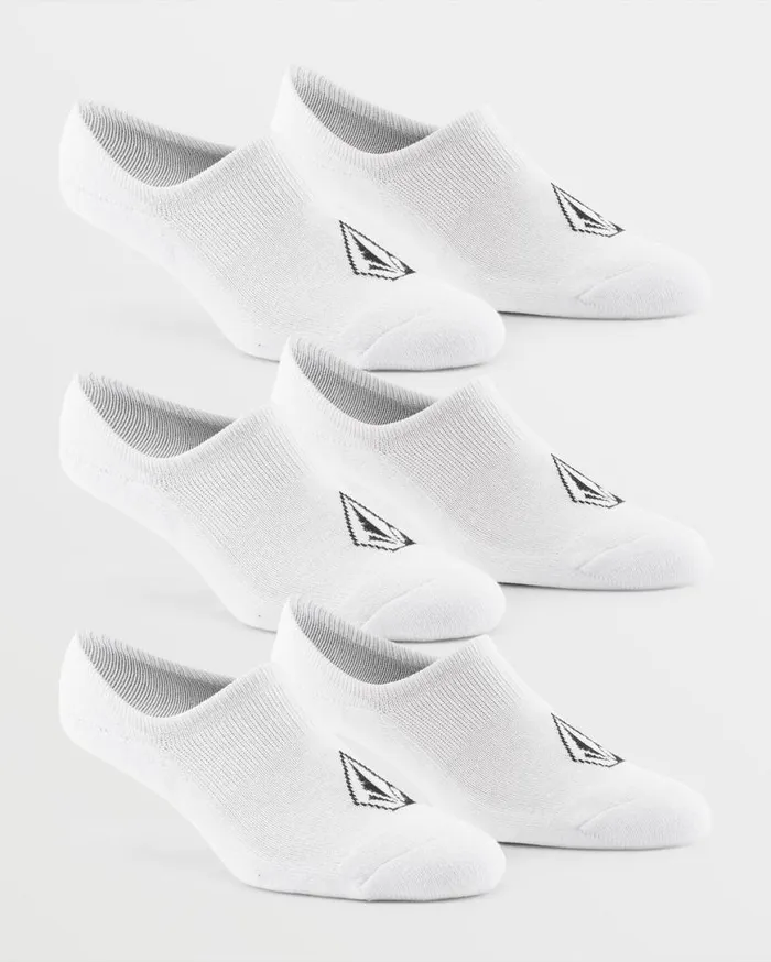 Stones No Show Sock 3 Pack 8211 White Mens Volcom Accessories