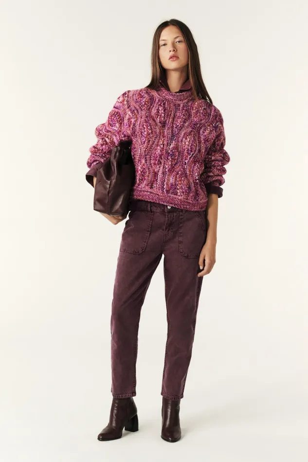 StraightFit Denim Fely Red Women Baandsh Pants and Jeans