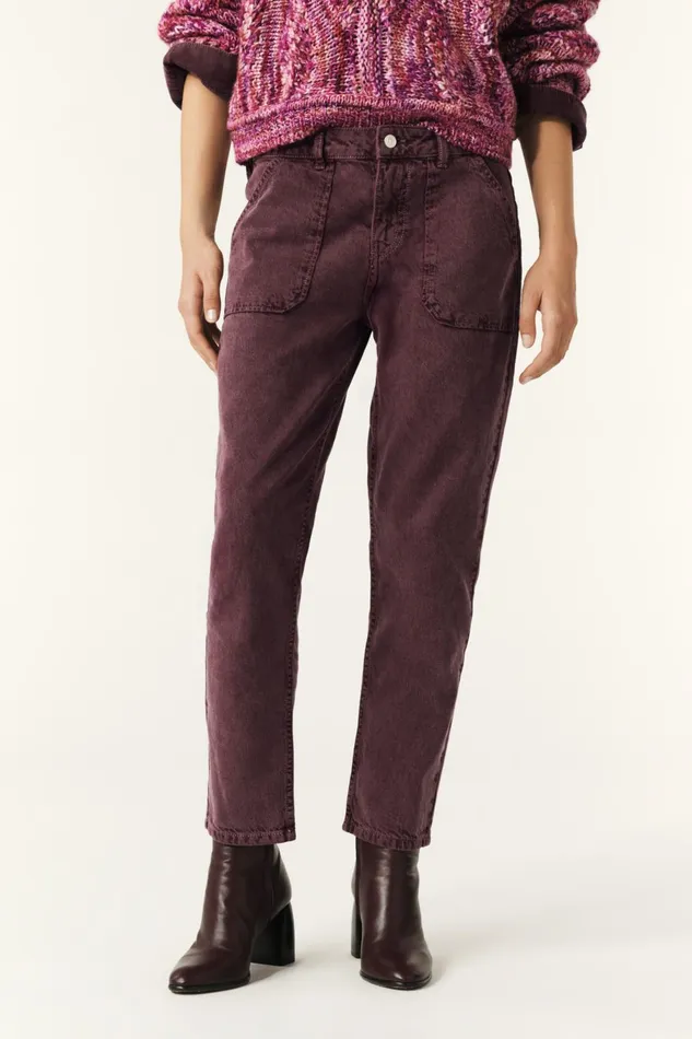 StraightFit Denim Fely Red Women Baandsh Pants and Jeans