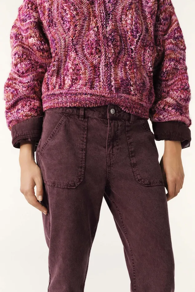 StraightFit Denim Fely Red Women Baandsh Pants and Jeans