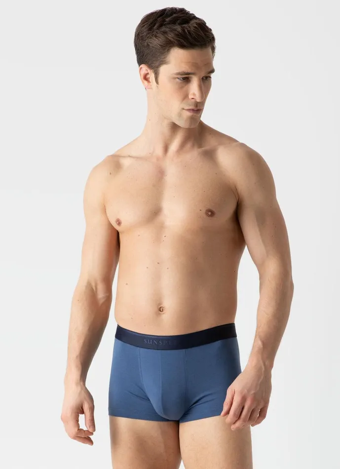Stretch Cotton Trunks Atlantic Blue Men SUNSPEL Trunks and Shorts