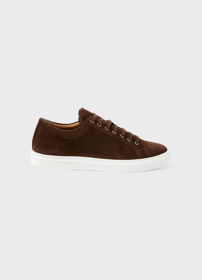 Suede Tennis Shoe Dark Walnut Men SUNSPEL Shoes