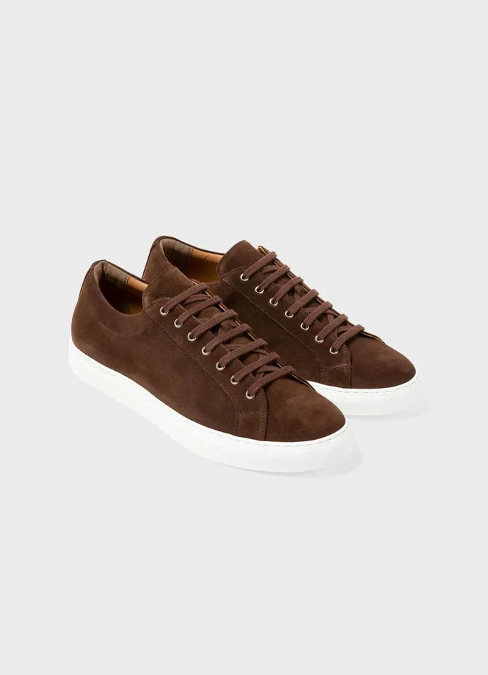 Suede Tennis Shoe Dark Walnut Men SUNSPEL Shoes